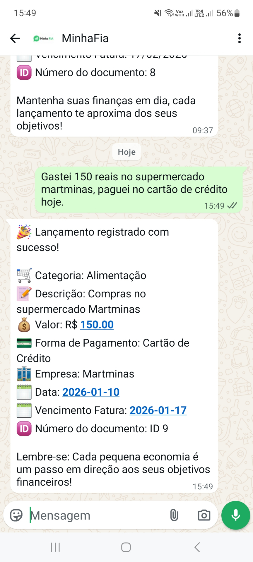 Registro de Despesas